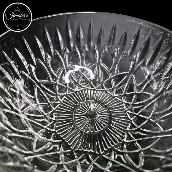 Pasari Indonesia Vintage Pretzel Clear Pressed Glass Serving Bowl - Picture 3 of 10